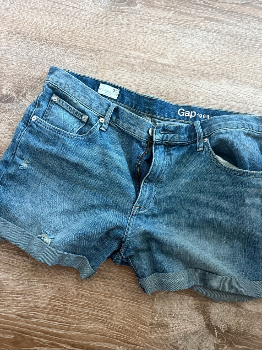 GAP Medium Blue Cuffed Denim Jean Shorts